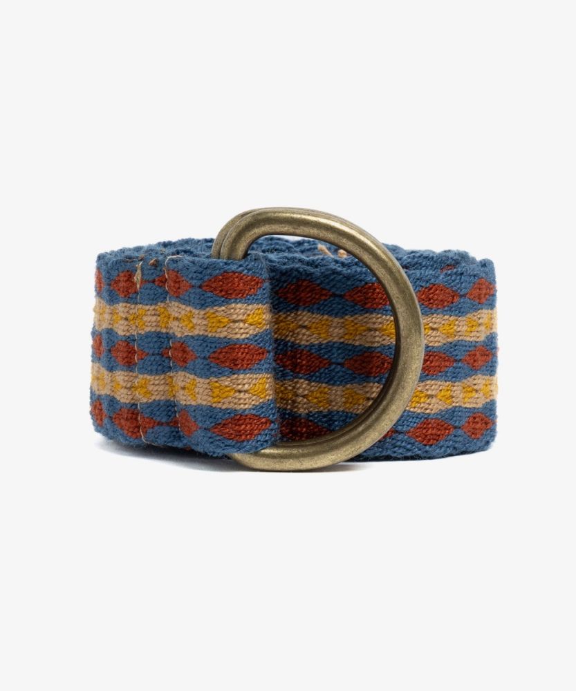 Buckle belt- BLUE & MUSTARD