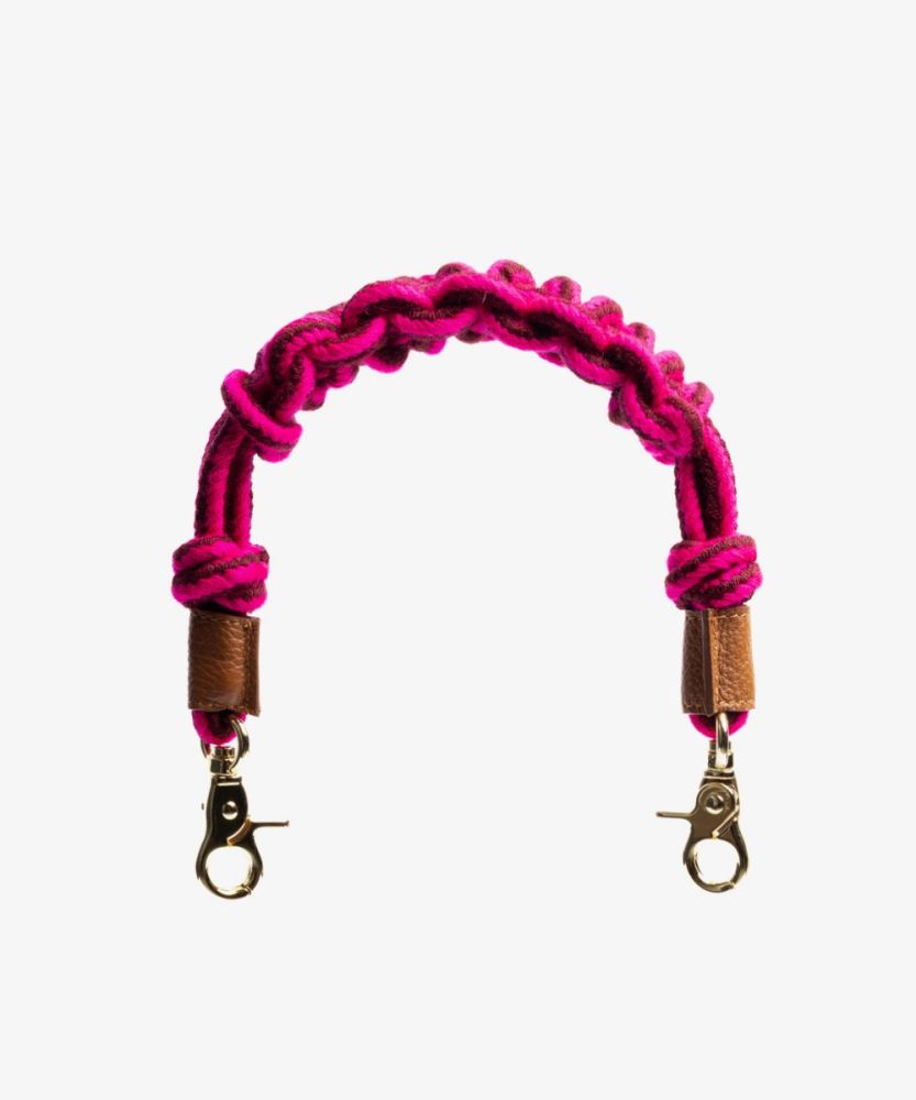 Cord shoulder strap MACRAME - FUCHSIA & BURGUNDY