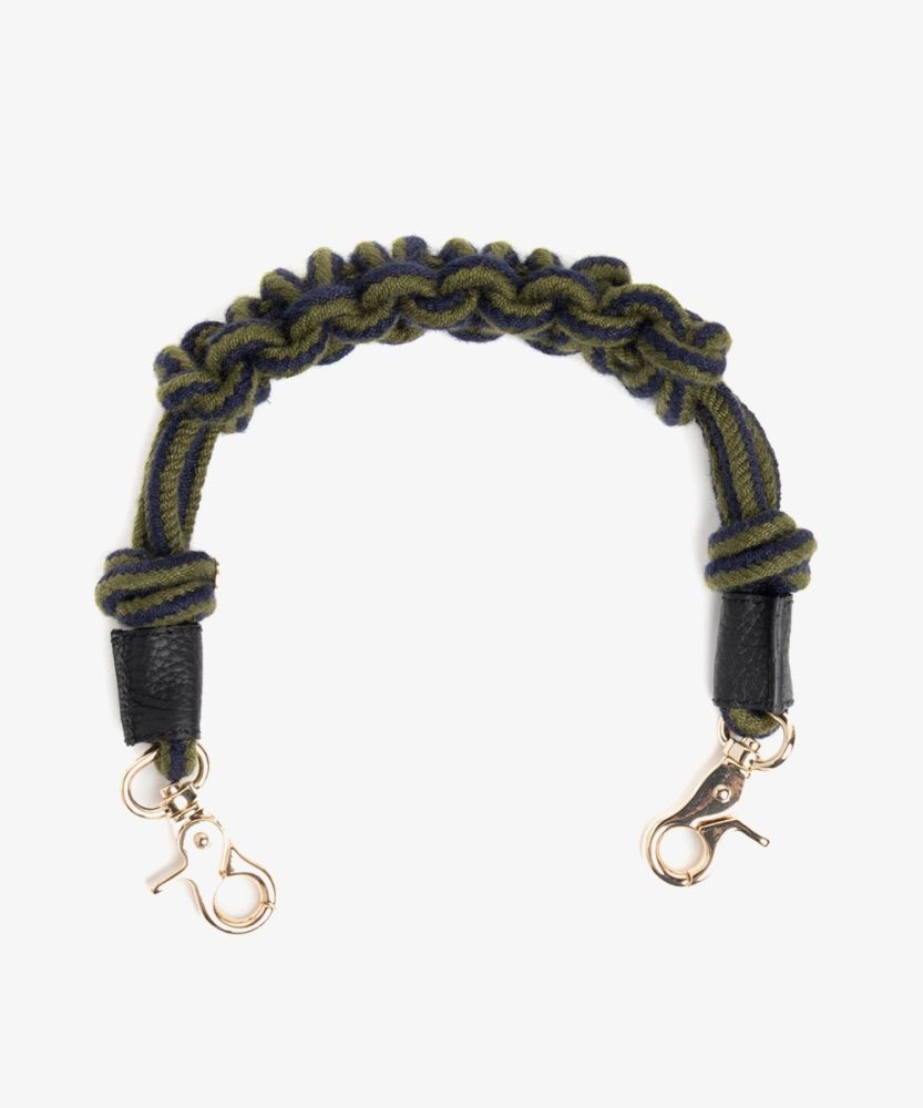 Cord shoulder strap - MACRAME- GREEN & NAVY BLUE