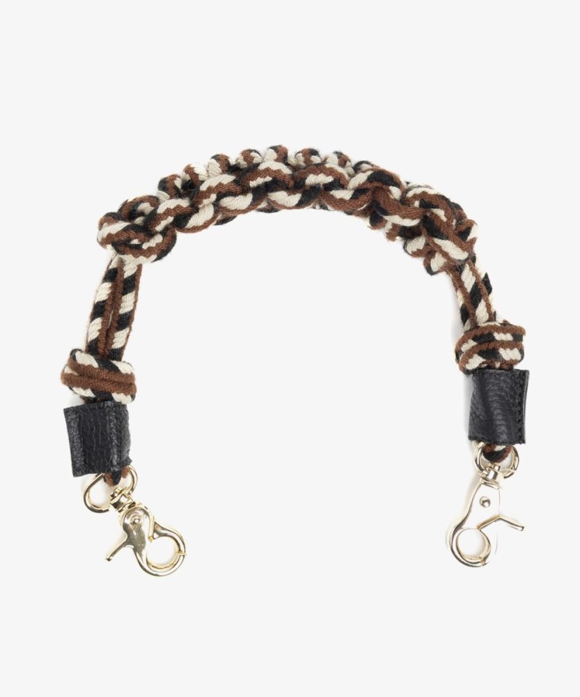 Cord shoulder strap - MACRAME BROWN & BLACK