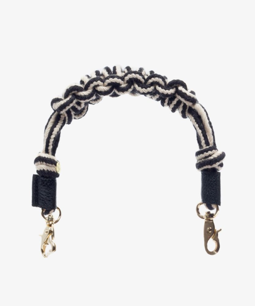 Cord shoulder strap - MACRAME-BLACK AND WHITE