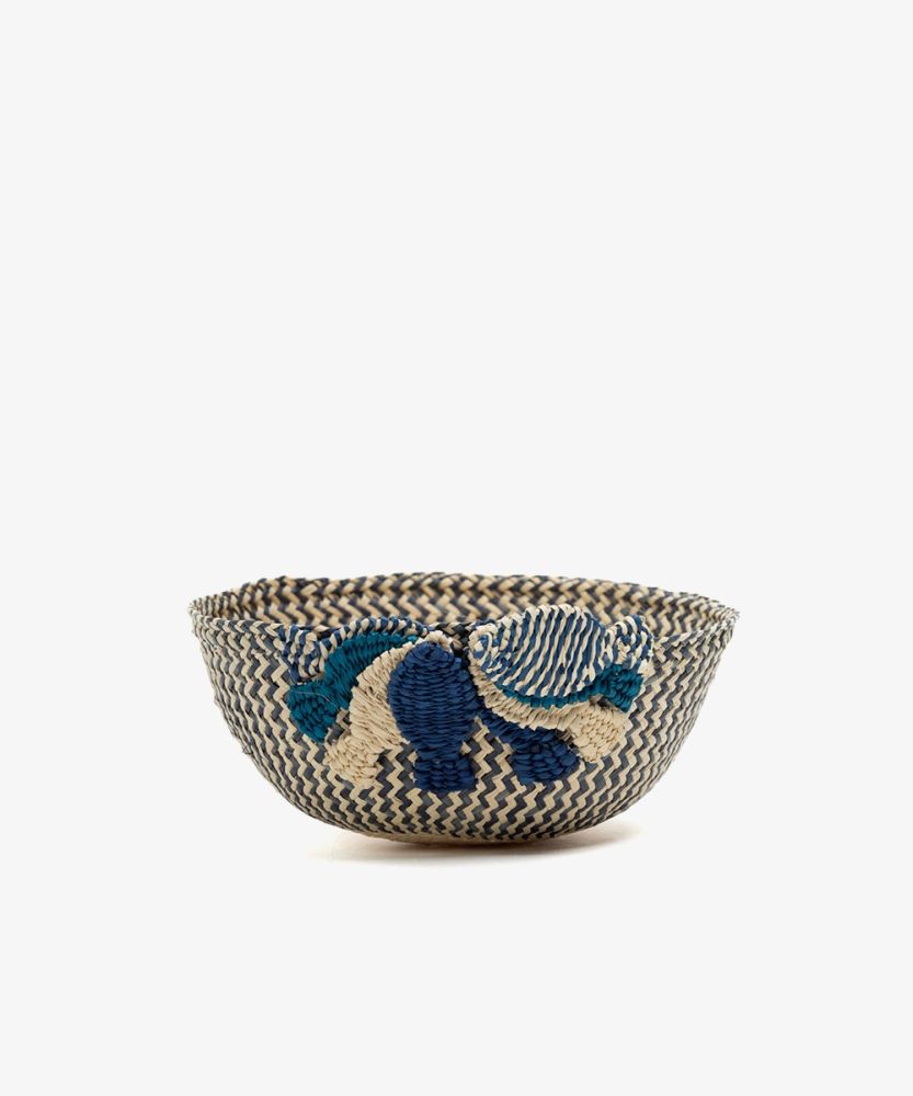 Bowl M ZIGZAG- LITTLE FISHES- BLUE & WHITE