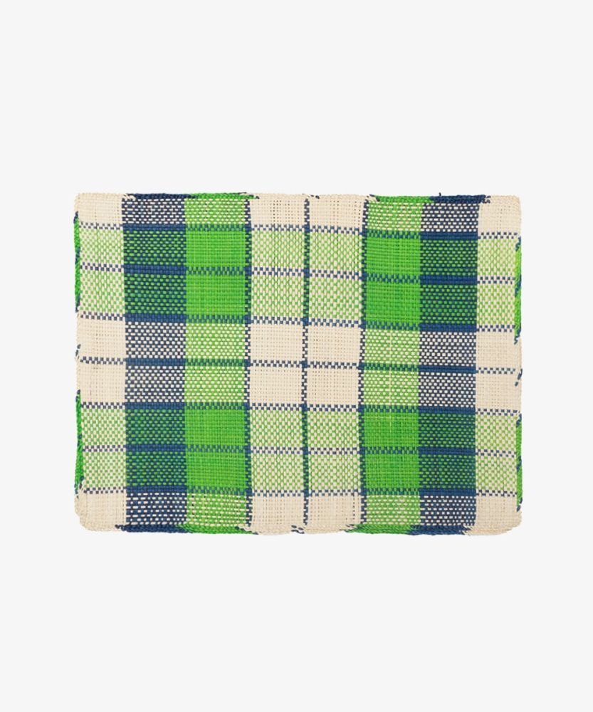 Straw placemat - SET OF 6 - GREEN & BLUE