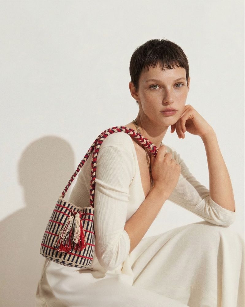 BOLSO CRUZADO M - PEACOCK - BEIGE Y MARINO