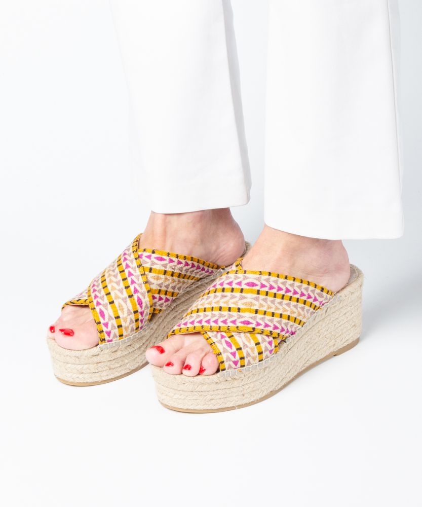 ESPADRILLE GALA- YELLOW & PINK