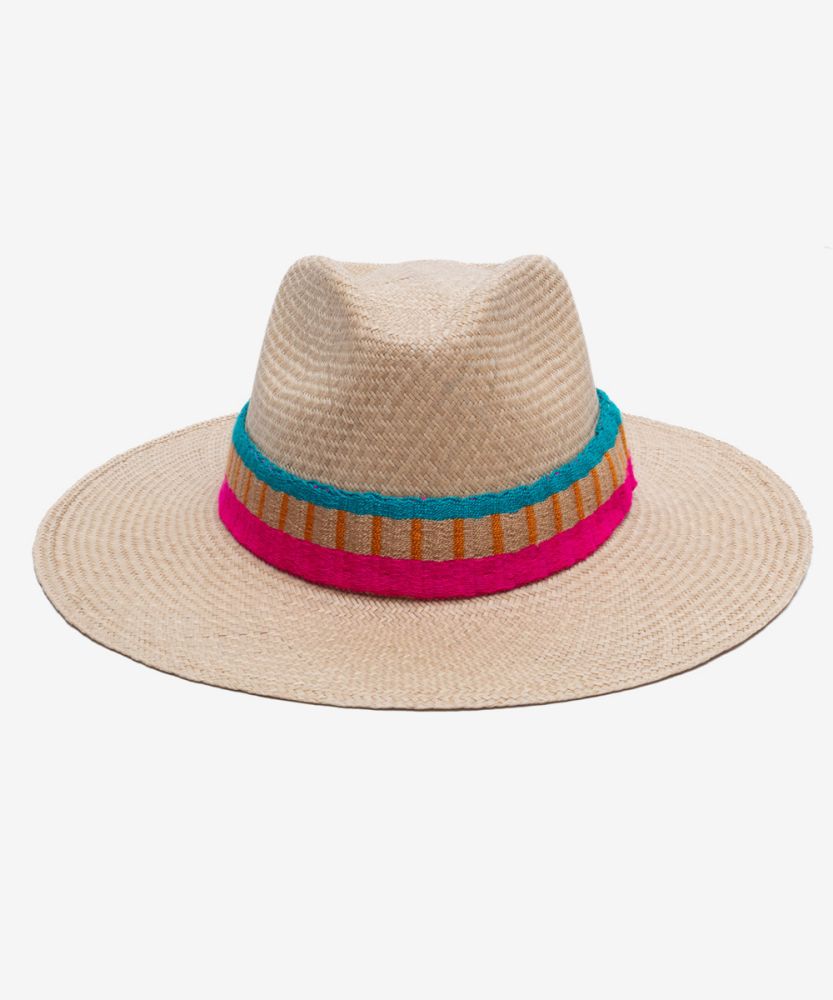 PANAMA HAT WITH RIBBON - TOAST