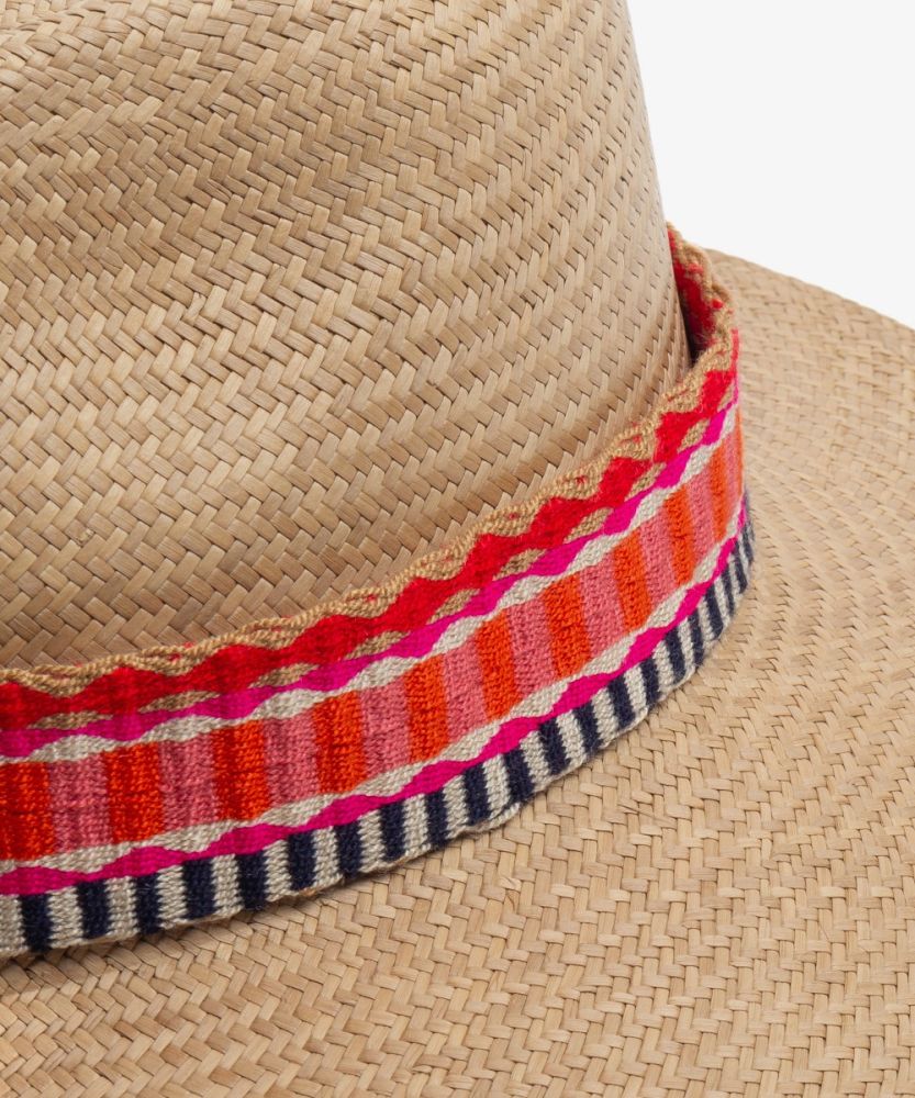 PANAMA HAT WITH RIBBON - TOAST