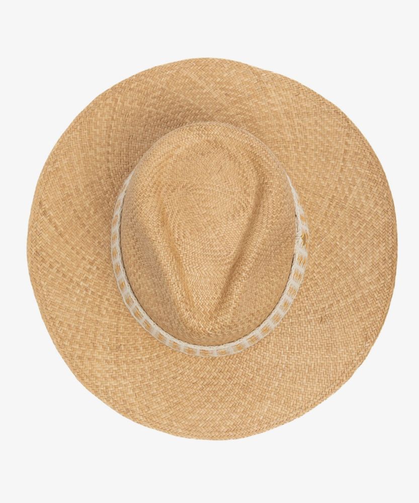 PANAMA HAT WITH RIBBON - TOAST