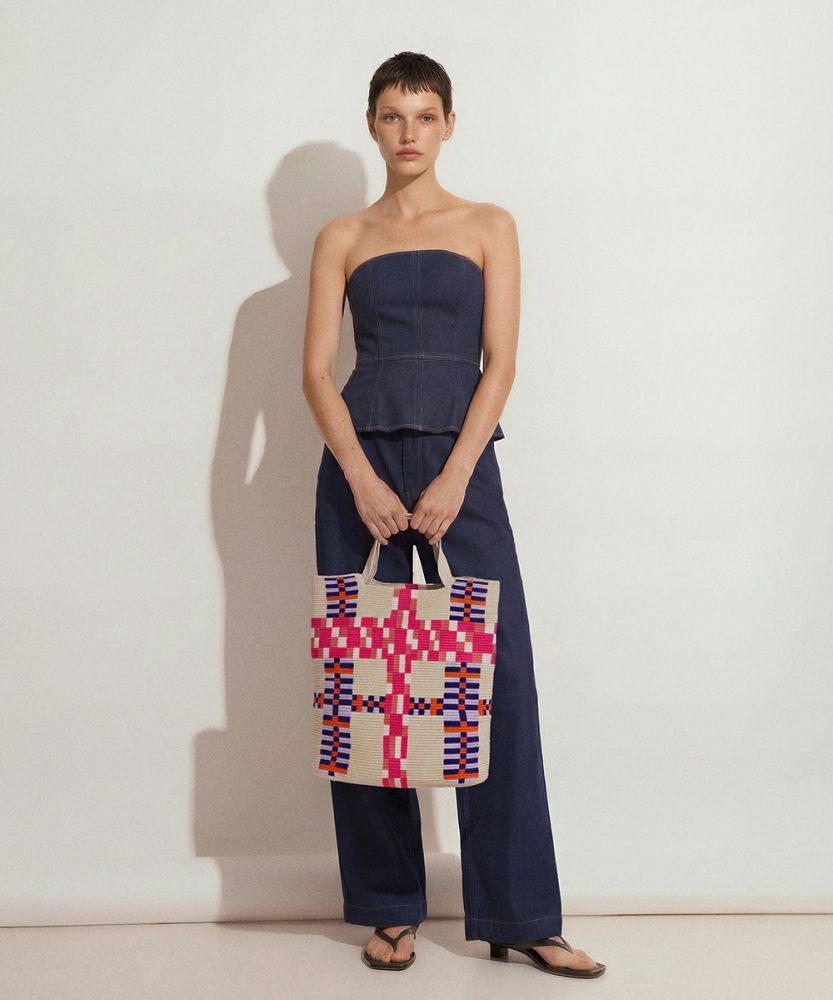  Bolso Rapsody - DELPHINIUS - BEIGE Y FUCSIA