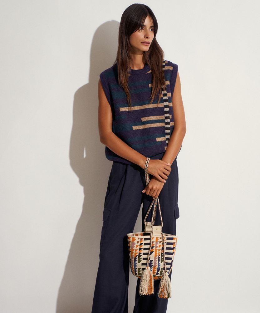 Bolso Camberra - Beige y multicolor