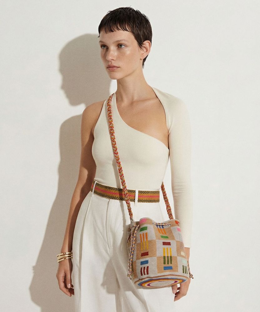BOLSO MITRA- WOLF - TOSTADO Y GRIS