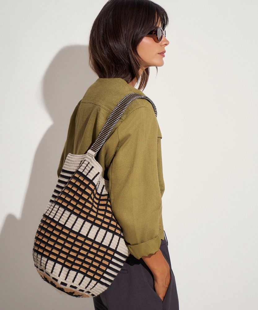 BOLSO CALA - Beige y nero