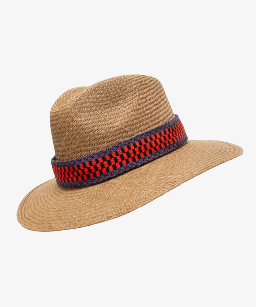 PANAMA HAT WITH RIBBON - TOAST