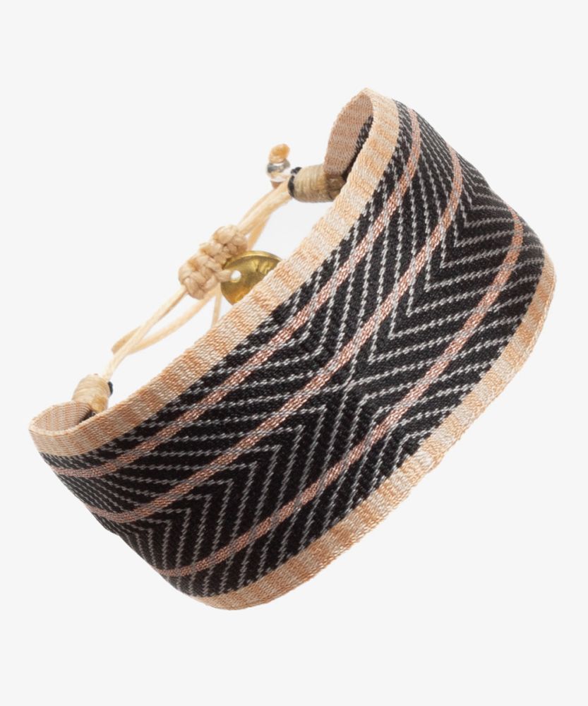 Pulsera ARGANTINA 2 cm - NEGRO Y CORAL