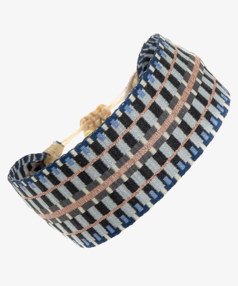 Pulsera ARGANTINA 2 cm - NEGRO Y AZUL