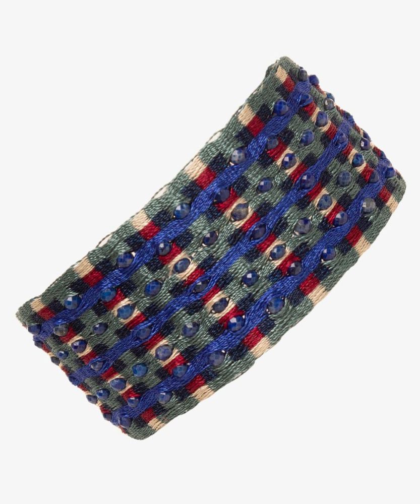 Pulsera ARGANTINA 2 cm especial - AZUL CON PIEDRA LAPIZLASULI