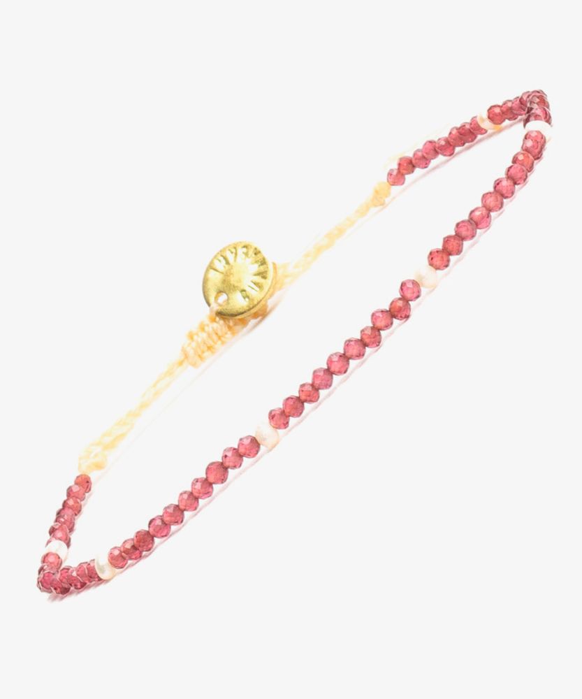 Pulsera TAURUS - PIEDRAS GRANATE Y PERLAS BEBES