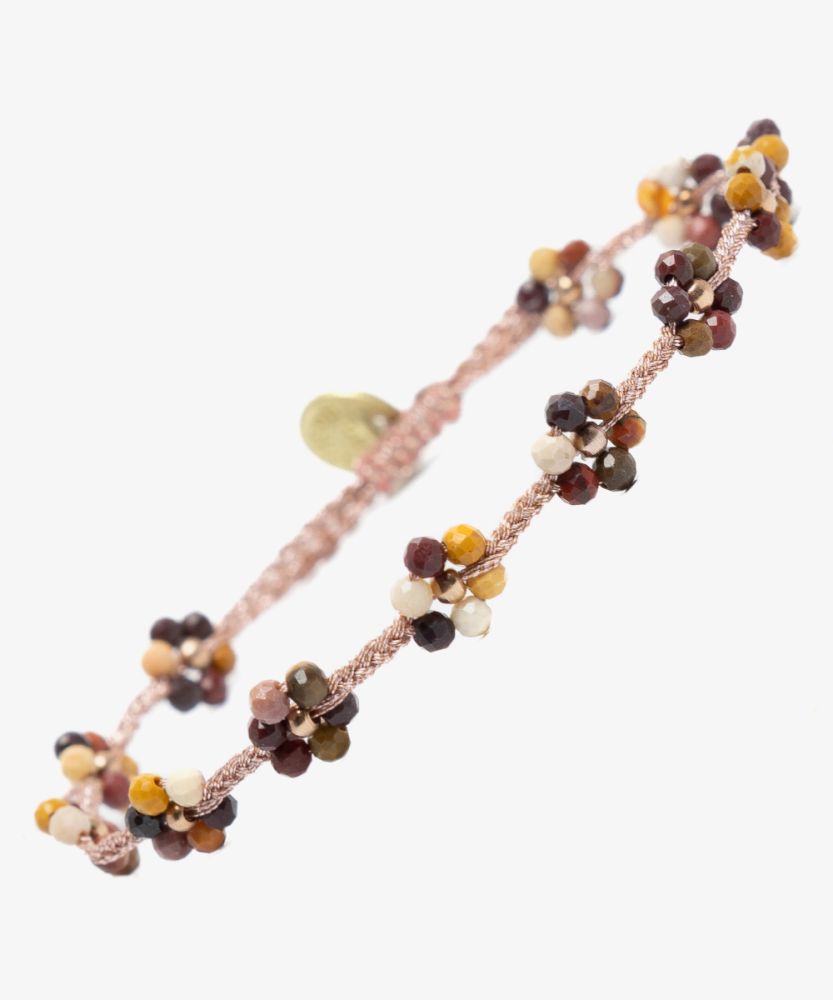 PULSERA DE PIEDRAS - FLOR - mookaita