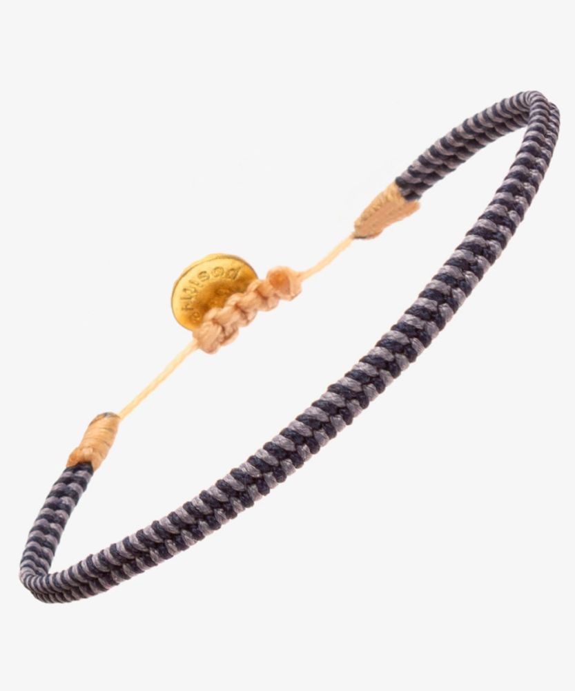 PULSERA SORAYA - AZUL MARINO Y GRIS TRENZADOS