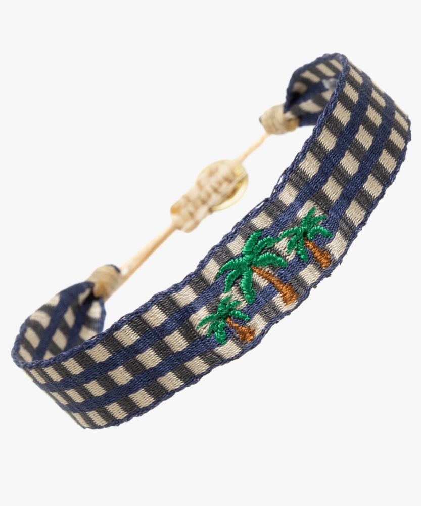 EMBROIDERED BRACELET - PALM TREES