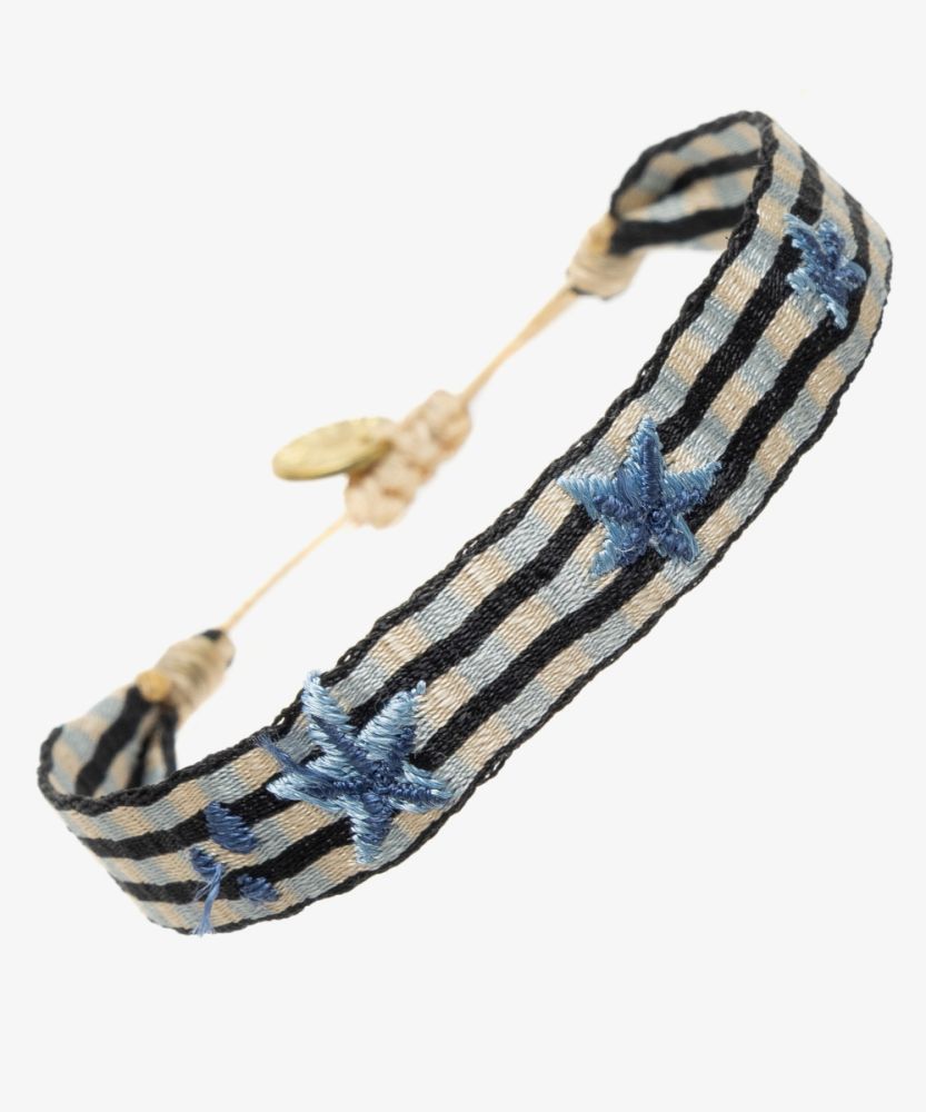 PULSERA BORDADA - ESTRELLA DE MAR AZUL