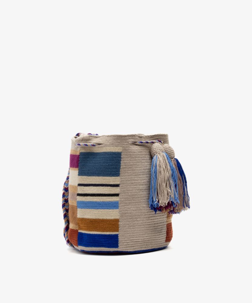 Crossbody Bag M - PERSEUS- BEIGE & BLUE
