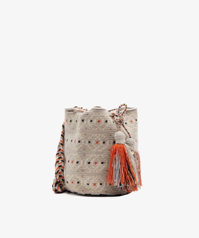 BOLSO CRUZADO M -  CAELUM - GRIS Y BEIGE