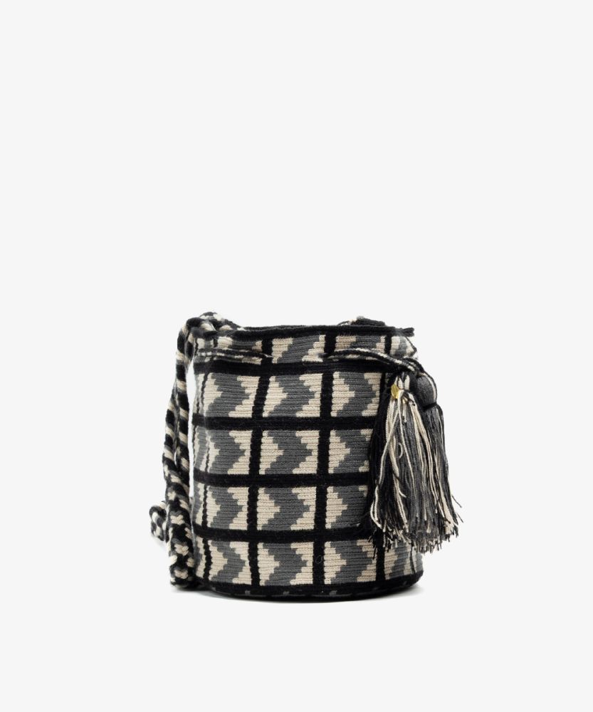 BOLSO CRUZADO M - SHIELD - GRIS Y NEGRO