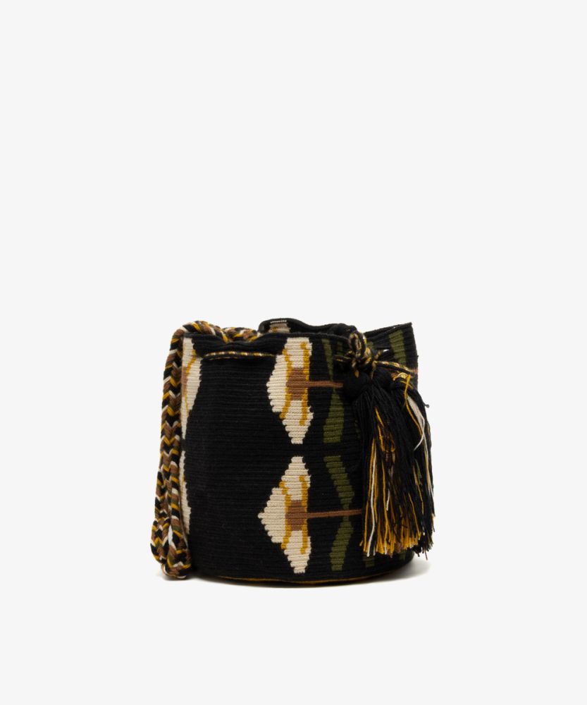 BOLSO CRUZADO M -  DAPHNE - NEGRO Y VERDE
