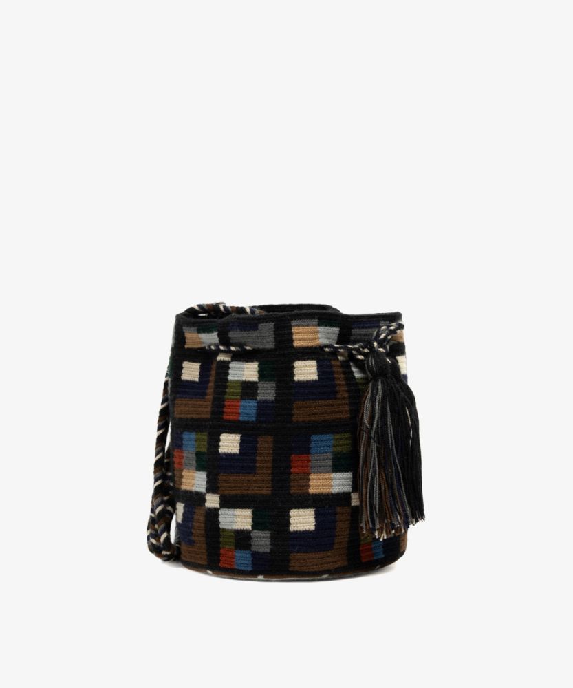 Crossbody Bag M - AUDREY - BLACK & MULTICOLOR