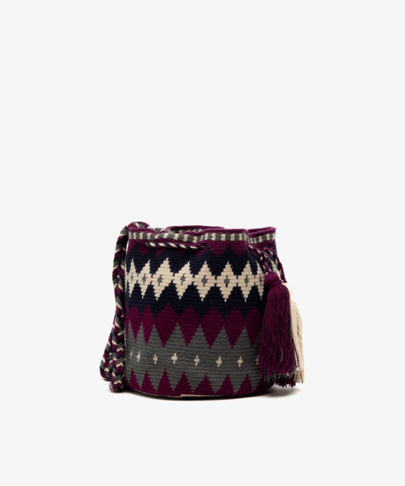 Crossbody Bag M - VALERIE - BURGUNDY & GREY