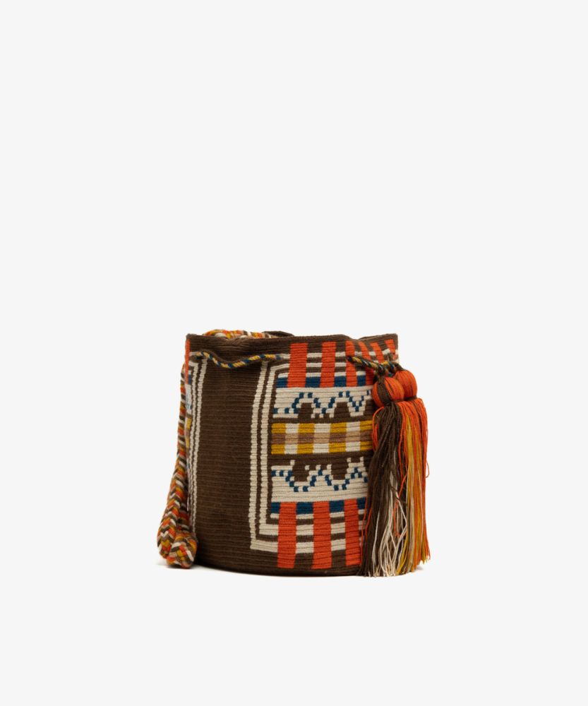 Crossbody Bag M - ELEANOR - BROWN & ORANGE