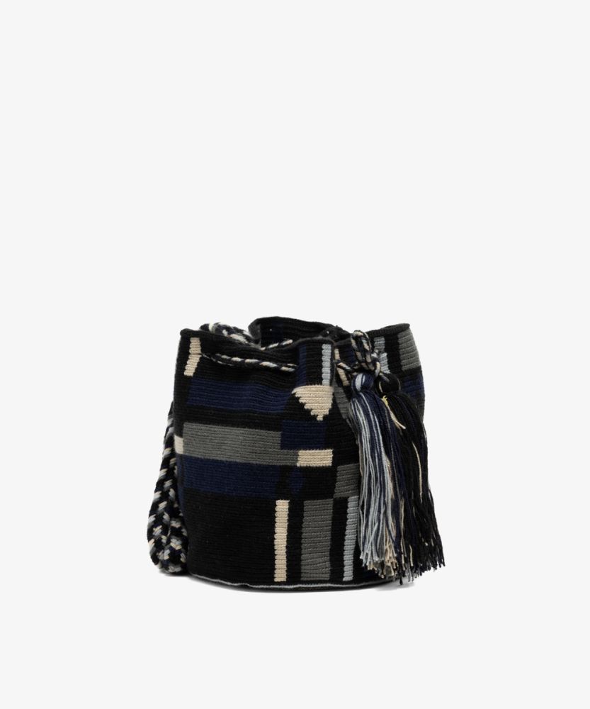 Crossbody Bag M - WAYUU - BLACK & NAVY BLUE