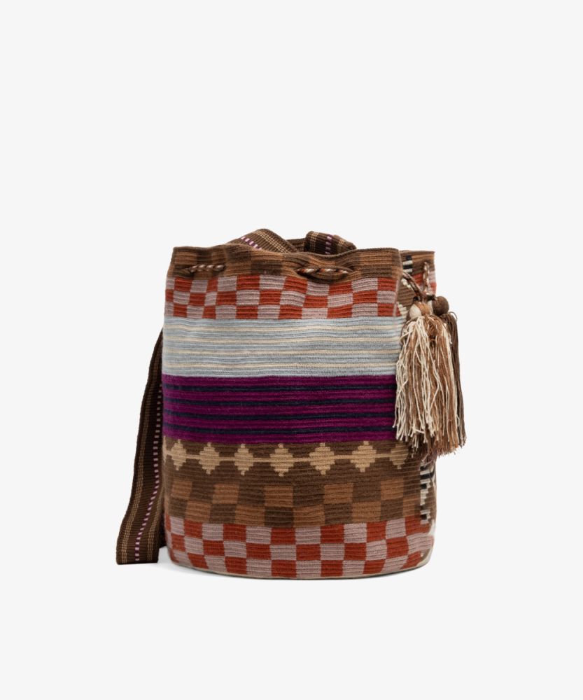 Crossbody Bag L - FELICITY- PURPLE & BROWN 