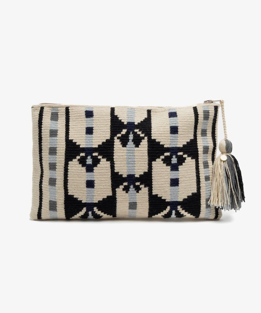 Clutch Bag- CIRCINUS - BEIGE & LIGHT GREY