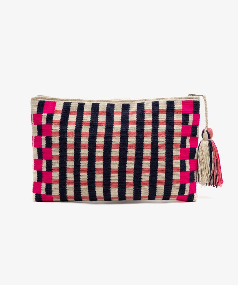 Clutch Bag- SWORDFISH - NAVY BLUE & FUCHSIA