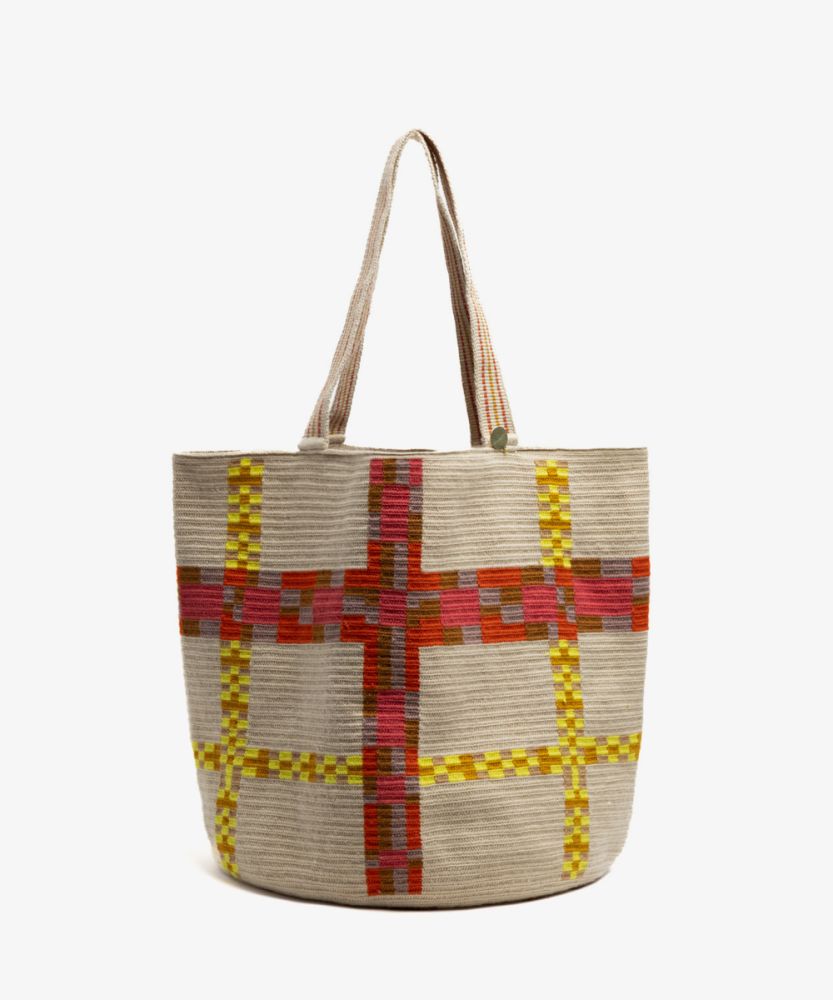 Bolso Tote - DELPHINIUS - CORAL Y AMARILLO