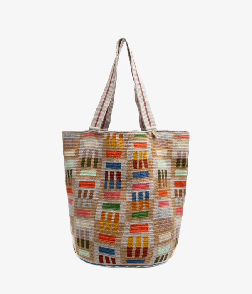 Bolso Tote - WOLF - TOSTADO Y GRIS