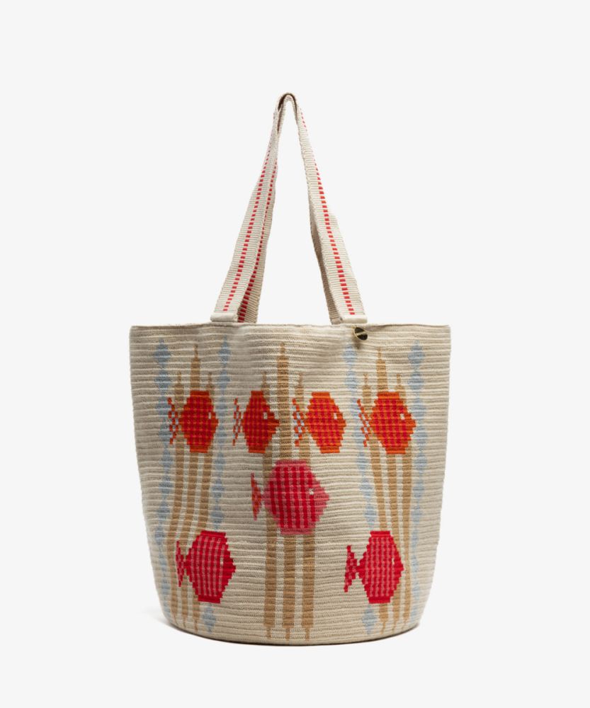 Bolso Tote -  CEPHEUS - BEIGE Y ROJO