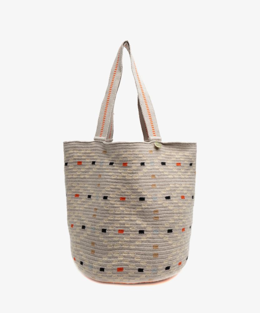 Bolso Tote - CAELUM - GRIS Y BEIGE