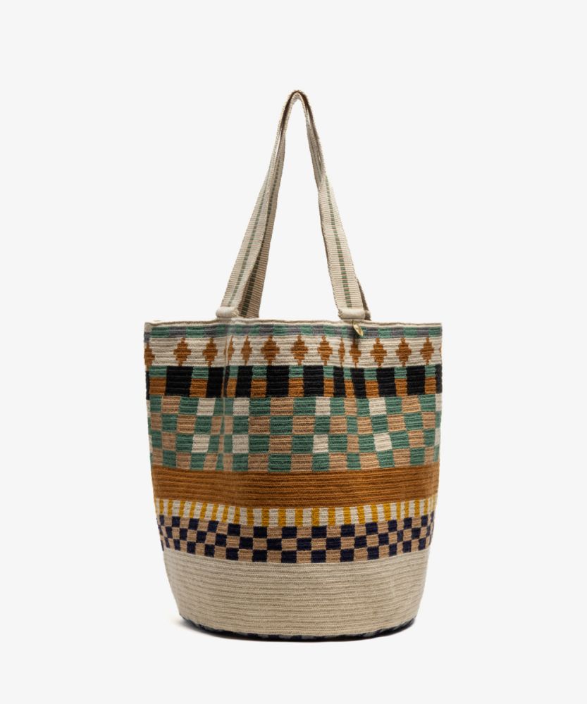 Bolso Tote - POSEIDON - TOSTADO Y BEIGE