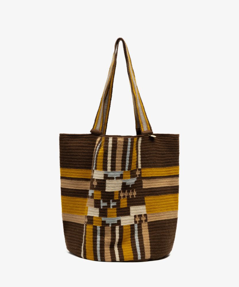 Bolso Tote - LOLA - MARRON Y MOSTAZA