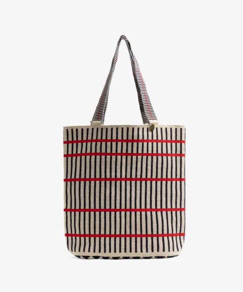 Liam Bag -  PEACOCK - BEIGE & NAVY BLUE