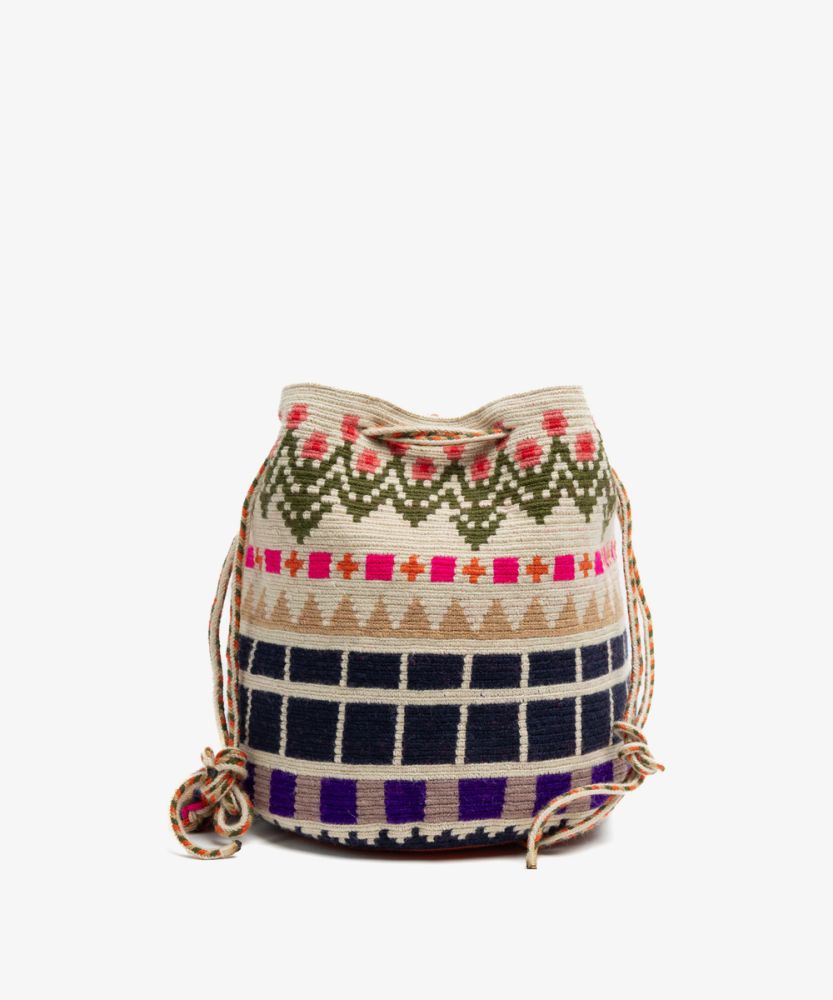 BOLSO MITRA - DRAGON - BEIGE Y MULTICOLOR
