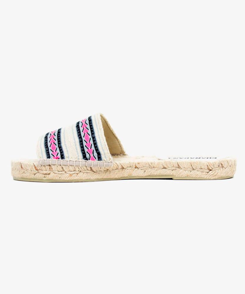 ALPARGATA MULE - FLORENCE - BLANCO & FUCSIA