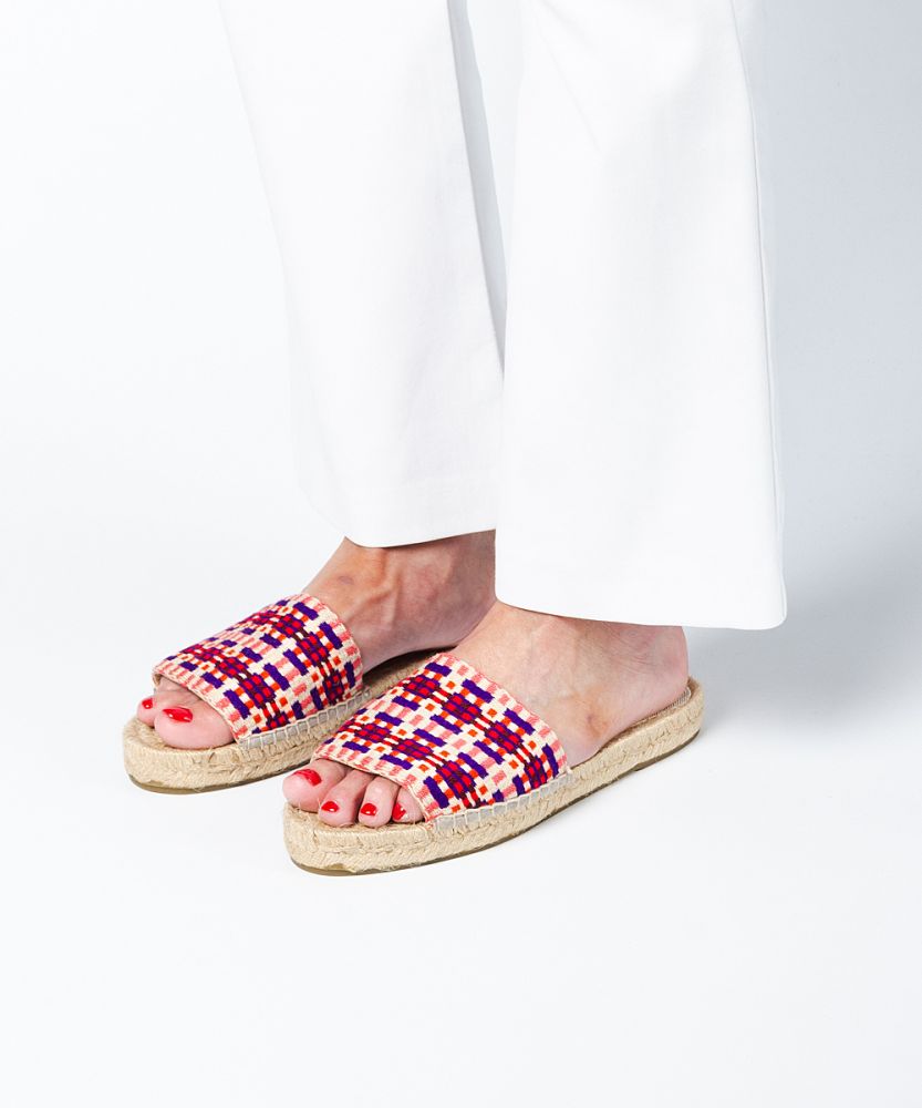 MULE ESPADRILLE - CUBE - PURPLE & RED