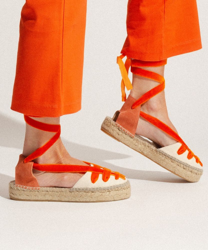VELVET STRAP VALENCIANAS - ORANGE