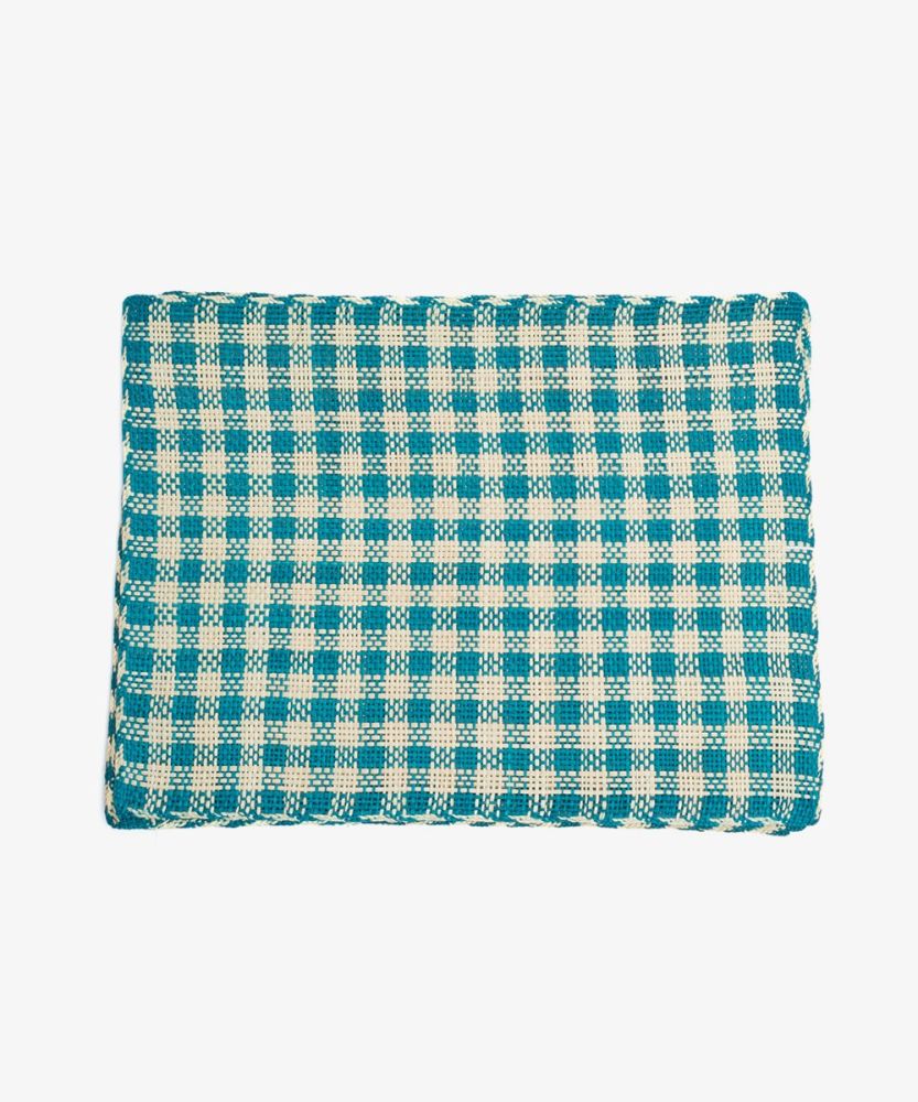 Straw placemat- set of 6- green & beige