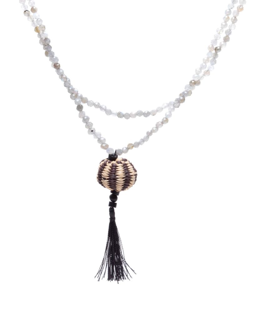 Isabel necklace - labradorite with pompom