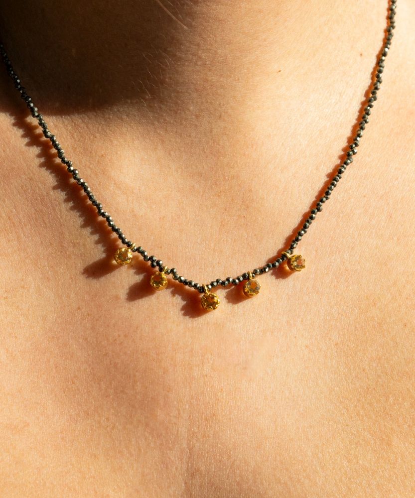 Claudia Necklace - SILVER PYRITE